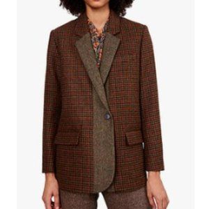 Gerard Darel Viera Houndstooth Wool Jacket, Camel